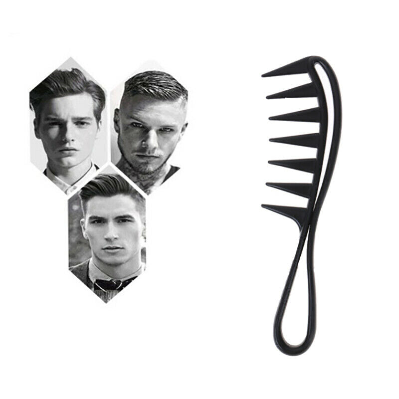 Shark Jumbo Wide Tooth Black Handle Grip Hair Comb Men Hairdressing Teeth Co Gw