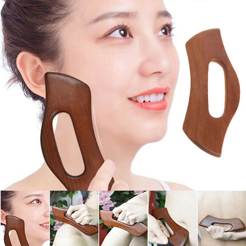 Wooden Guasha Massage Scraper Pressure Massager Facial Body Health Care SEAU