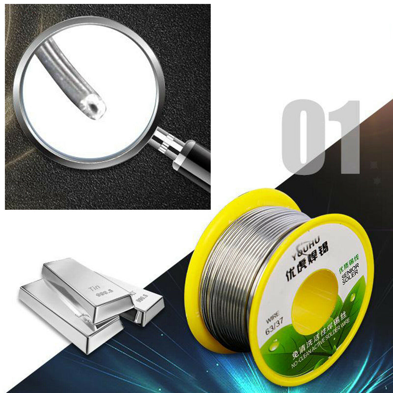 1.0mm 0.8mm 50g 63/37 Tin Lead Solder 2% Flux Welding Wire Line Soldering DIY