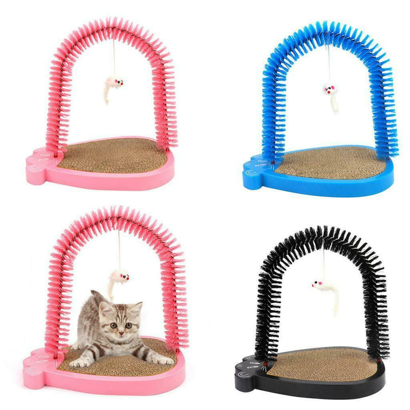 Cat Scratcher And Grooming Arch, Self Groomer and Massager With Catnip and