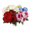 Artificial Peony Silk Flower Bush Bouquet Wedding Party Decor Rose Red