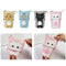Cute Cat Pencil Case Flexible Pen Bag Zipper Box Makeup Brush Pouch Brown