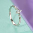 Engagement Ring For Women Three Stone Cluster Bridal Rings Wedding Jewelry