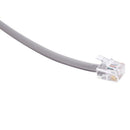 2 Pcs Gray 6P6C RJ12 M/M Flat Telephone Phone Cable Cord 1M 3.3ft