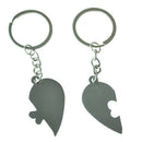 2 Pcs Half Heart Pendant Couple Alloy Key Chain Keychain W2Y5