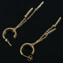 Rainbow CZ Chain Long Drop Earrings for Women Korean Colorful Zirconia Bar