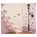 New removable vinyl wall stickers Street lamps and Iron fence diy home deco