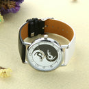 Black+ White Women Watch Cat Pattern Leather Band Casual Quartz Wrist Watch