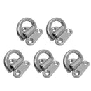 5x 6mm Stainless Steel Folding Pad Eye Deck Lashing D Ring Tie Down Plate