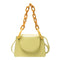 Candy Color PU Leather Crossbody Bags Women Chain Shoulder Totes (Yellow) A