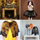 Halloween Lace Bat Spiderweb Lamp Shade Topper Curtains Swag Haunted House SWD