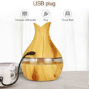 300mL Wood Grain Aroma Essential Oil Diffuser Air Humidifier (Light Brown)