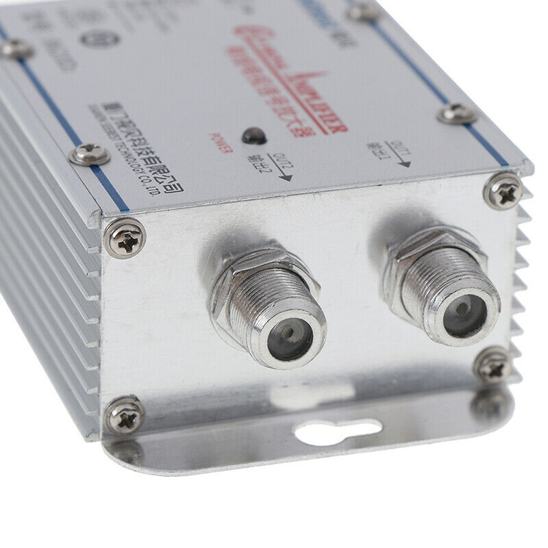 Standard AC 20dB Signal Booster Amplifier Cable TV/UHF/VHF/FM Antenna Split.ES