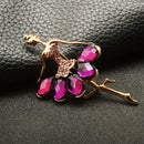 Clothing Alloy Ornament Ballerina Crystal Brooch Dancer Corsage Pin