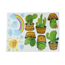 Vivid Cactus Angel Plants Flower Wall Stickers Room Window Wall Decals LJ