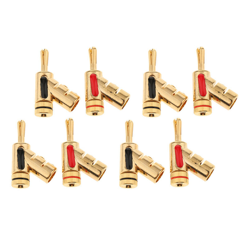 8pcs/Set 4mm Banana Plug Speaker Wire Self-Lock HiFi Terminal Connectors