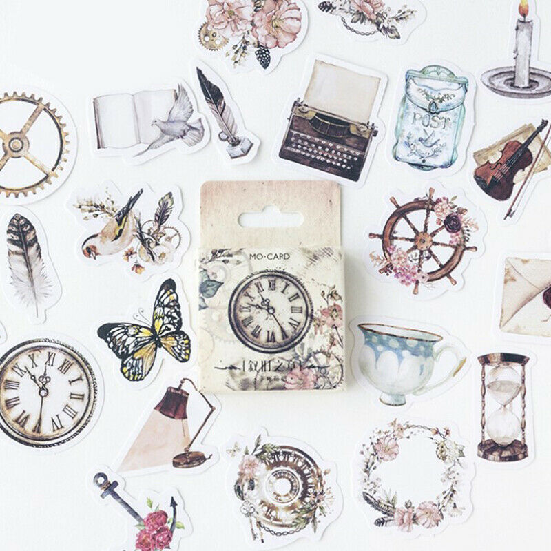 46pcs/box Stamp Boxed Stickers DIY Scrapbooking Paper DecorationSEAU