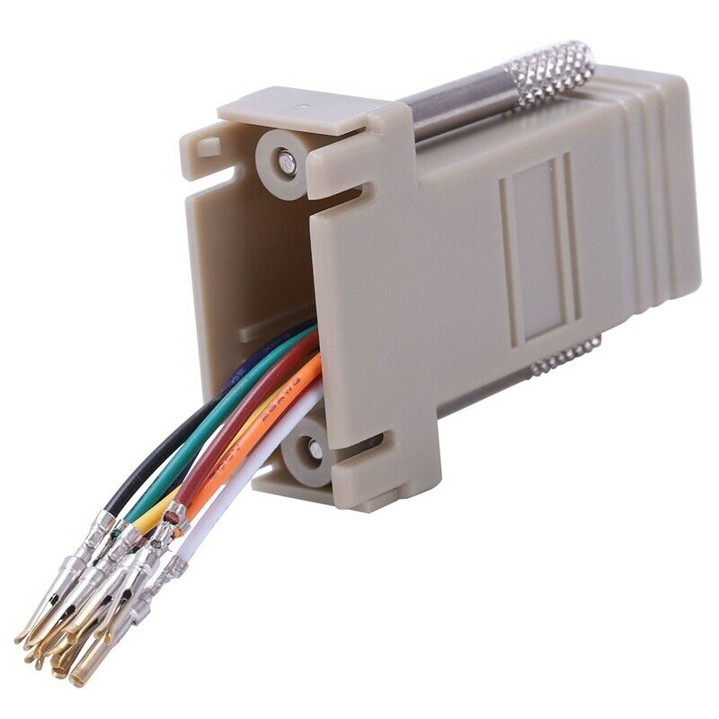 5X(RS232 DB9 Female to RJ45 Female F/F Modular Adapter Connector I1Y5)