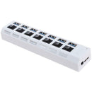 7 Ports USB 3.0 Hub AC Power Adapter Cable with On/Off Switch for PC Laptop