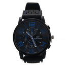 Grand Touring Blue Men's Casual Silicone Stainless Steel Wrist Watch V3Q7