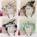 4PCS Wide Ribbon Bowknot Headband Hairband Wire Bendy Bow Rabbit Bunny E XJX