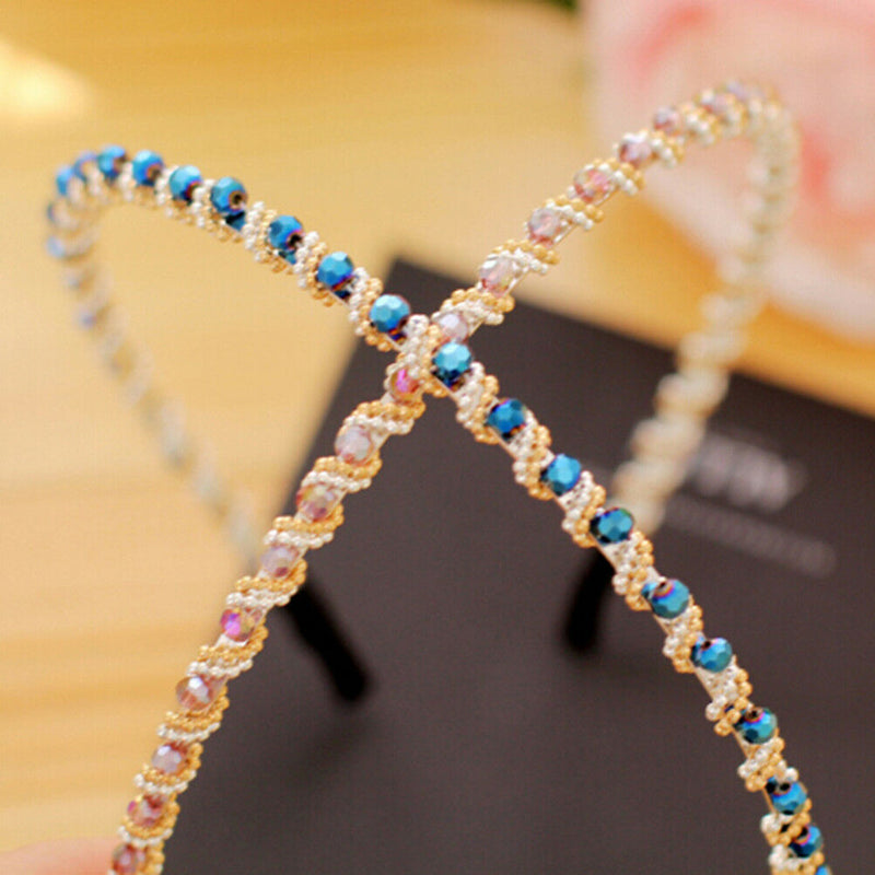 Women Girl's Crystal Rhinestone Jewelry Headband Hairband Hair Band Accessori Hn