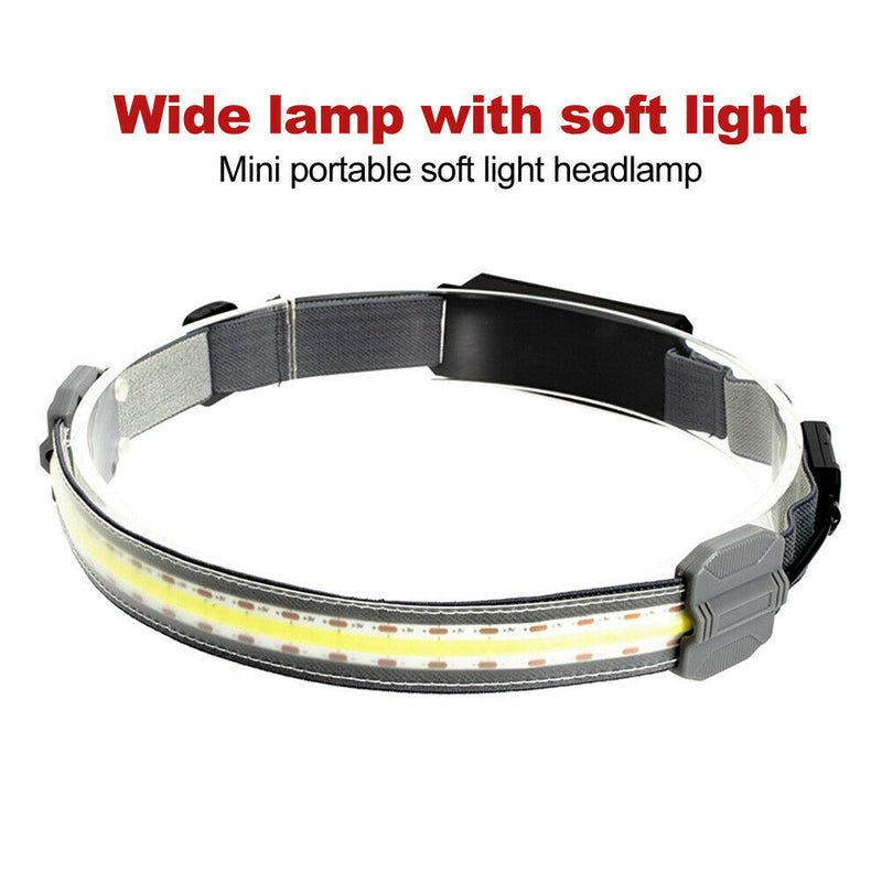 USB Rechargeable Wide Angle LED Headlamps Broadbeam For Adults Outdoor Running
