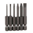 6pcs 2.0-6.0 50mm Flat Head Slotted Tip Screwdrivers Bits Magnetic Set for  L6L4