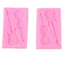 Musical Instrument Chocolate Silicone Mold Guitar And Violin Shape Cake T x Hn