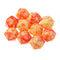 Set of 10 Orange Yellow D20 Acrylic Dice for RPG D&D Gaming Twenty Sided Die