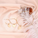 3Pcs/Set Romantic Women Love Heart Earring Hoop Big Round Pendant Jewelry Gifts
