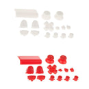 2Set Full Buttons Cap Replacement Kit for Sony PS4 Game Controller White+Red