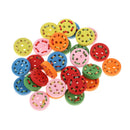 30Pcs Assorted Wood Buttons with Thread Decor 2 Holes for Scrapbooking Crafting