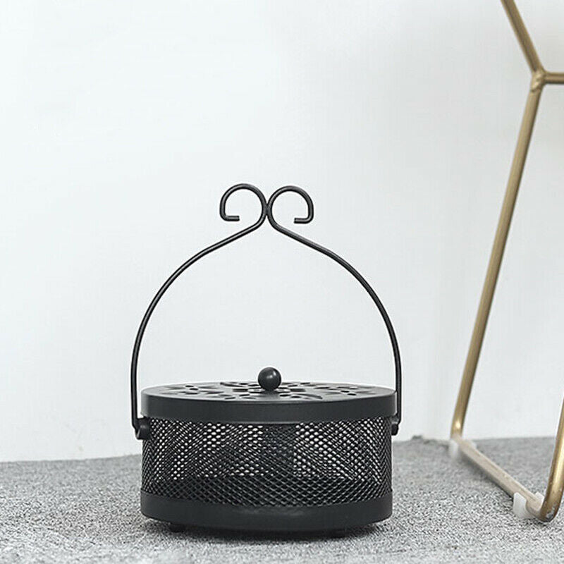 Creative Mosquito Coil Stand Mosquito Coil Box with Lid Fireproof Home Indo F4K3
