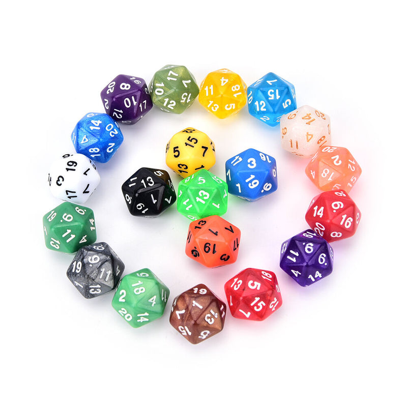 1PC D20 gaming dice twenty sided die number 1-20 for RPG game JR