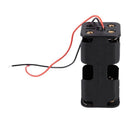 Black Tow Layers 4 x 1.5V AA Batteries Battery Holder Case Box w Wire Leads X5O8