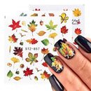 4 Sheets Fall Leaves Nail Art Water Decals Maple Leaf Transfer Stickers Decor AU