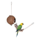 Natural Coconut Shell Pet Bird Nest Hut Cage Feeder for Parrot Parakeet