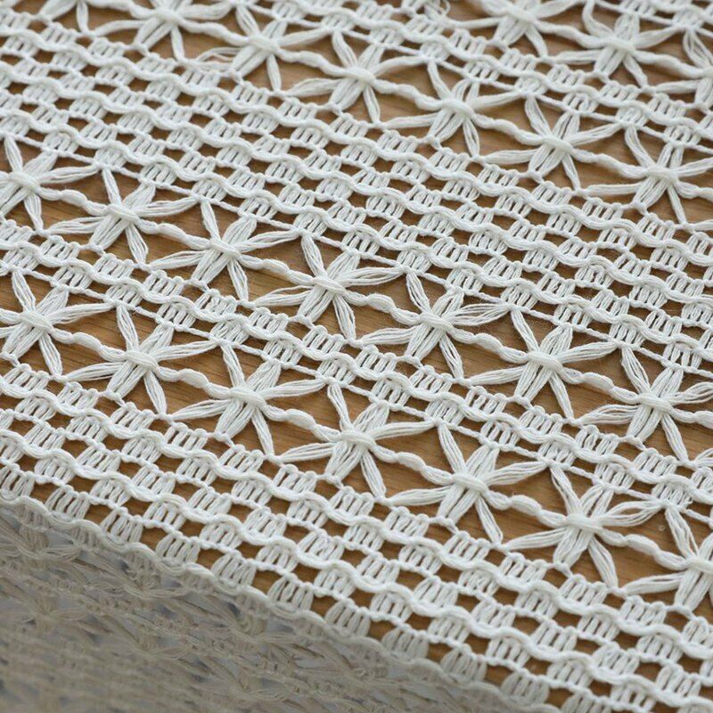 White Table Clothes For Wedding Rectangle Crochet Tables Cover Handmade Hol D5C7