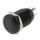 Angel Eye Metal Push Button Switch Latching Blue LED Illuminated Momentary