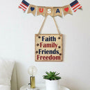 Wooden Independence Day Door Sign Board Retro Hanging Craft Home Decor