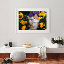 DIY Digital Painting By Numbers Cat Flower Canvas Picture Modern Wall Art