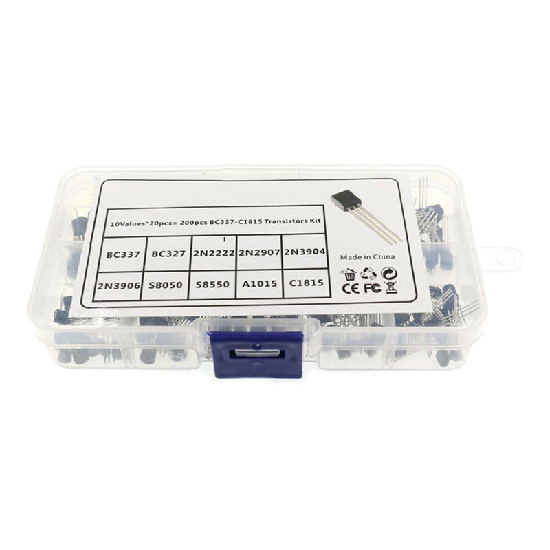 200x TO-92 NPN PNP Power General Purpose Transistor Assortment Storage Box