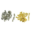 24 Sets End Cap Crimp Tip For Leather Cord with Lobster Clasp Jewelry Making