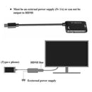 Black USB-C Type C to HDMI Adapter USB 3.1 Cable For MHL Android Phone Tab