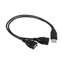 USB 2.0 A Male To 2 Dual USB Female Jack Y Splitter Hub Power Cord Adapter  Y6S5