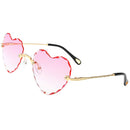 4x Ladies Heart Shaped Sunglasses Party Tinted Lens Metal Frame Eyewear