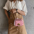 Women'S Messenger Bag Jelly Transparent Chain Shoulder Bag Polka Dot Small