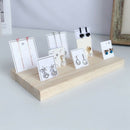 Solid Wood Earrings Jam Paper Jewelry Display Props Card 3 Slot Plate JewelrQ4T4