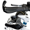 1Pair Ergonomic Rubber Bicycle Handlebar Grips w/ Aluminum Bar Ends (Black)